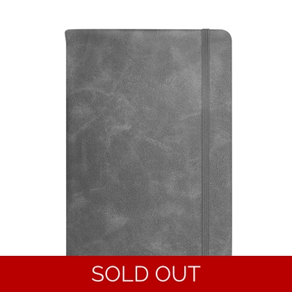 A5 PU Leather Notebook - Two Tone - Grey/Black